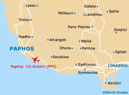 map of Paphos airport